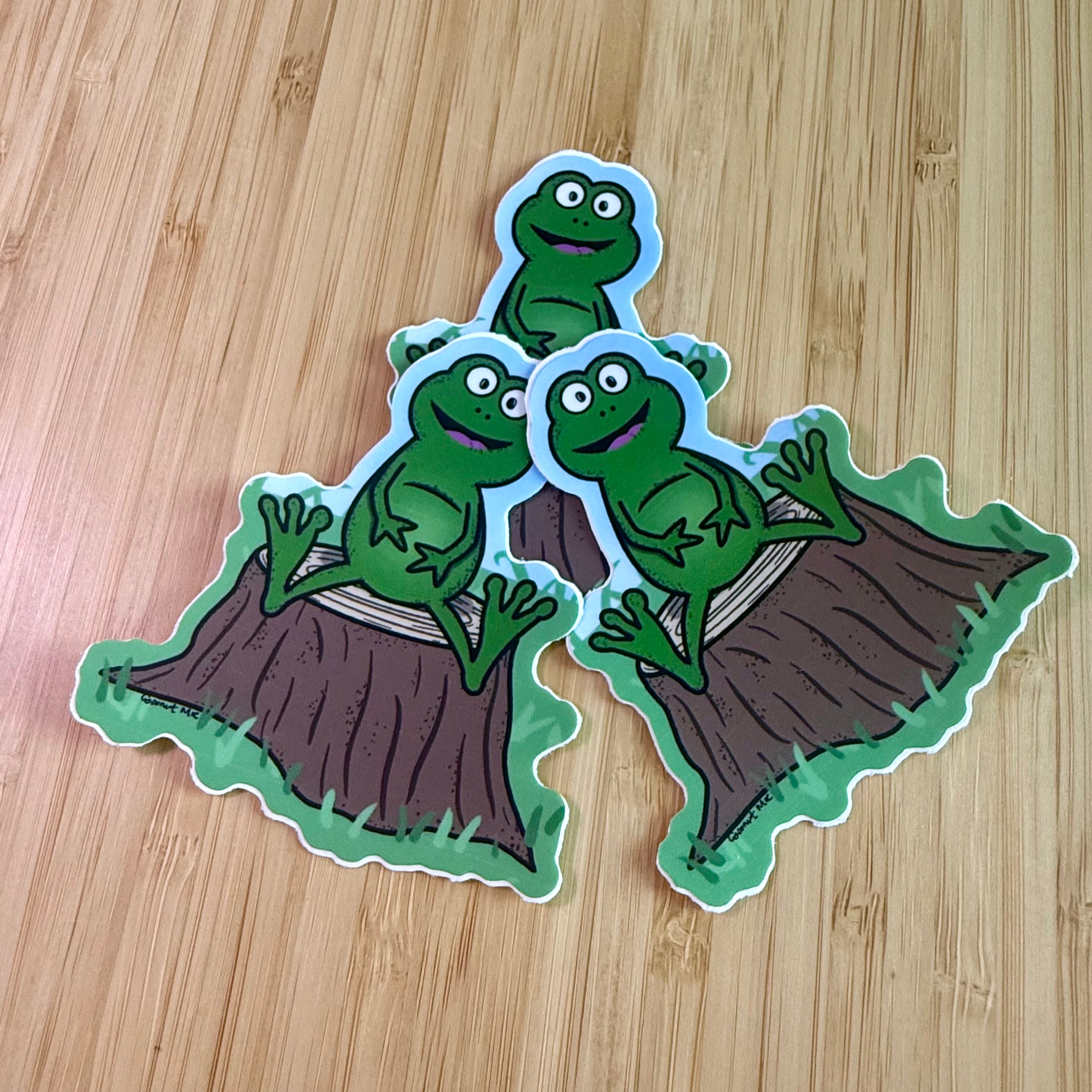 Happy Frog Vinyl Sticker