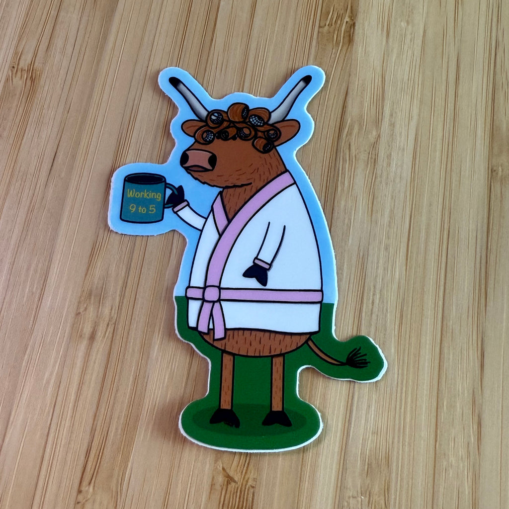 Highland Cow in rollers