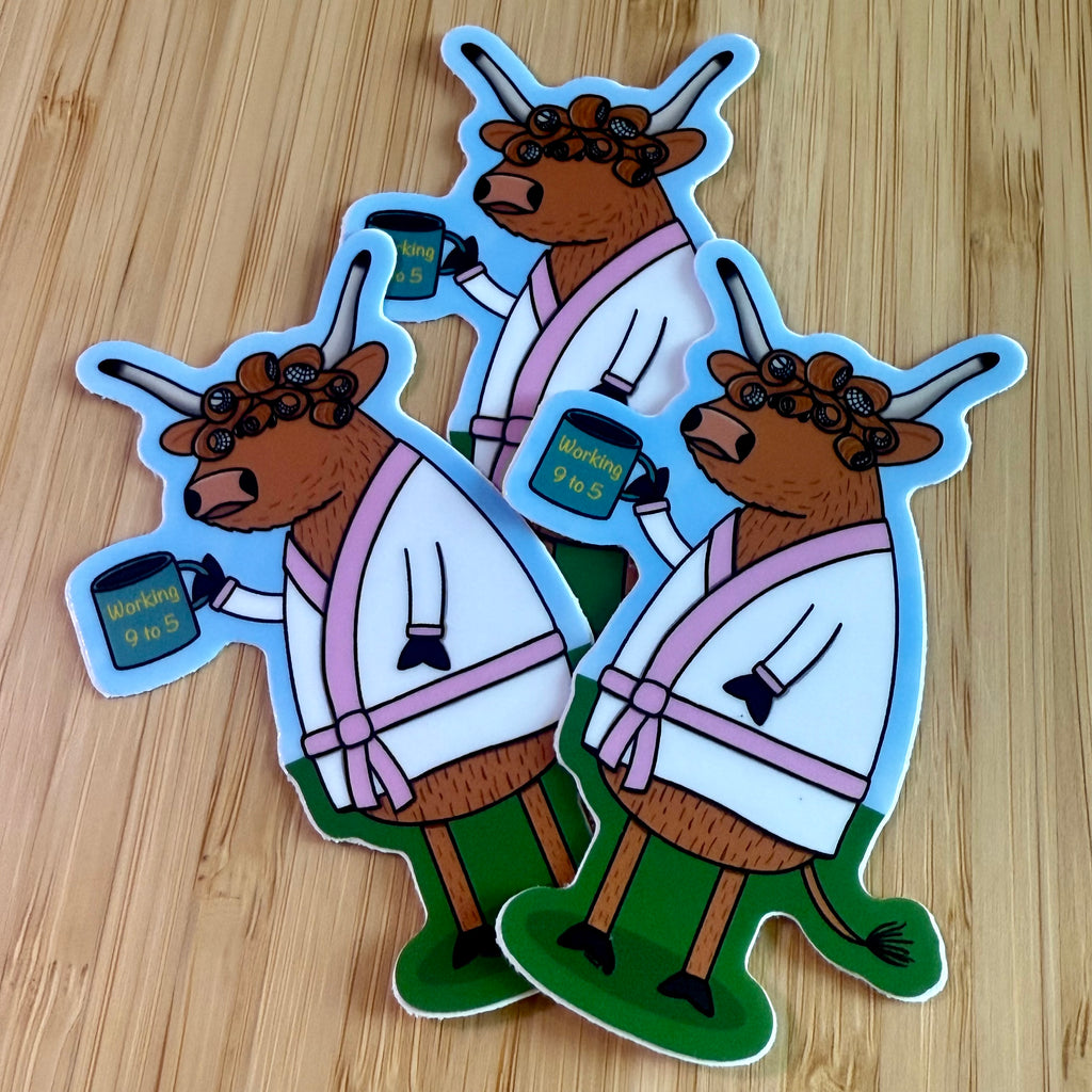 Highland Cow in rollers