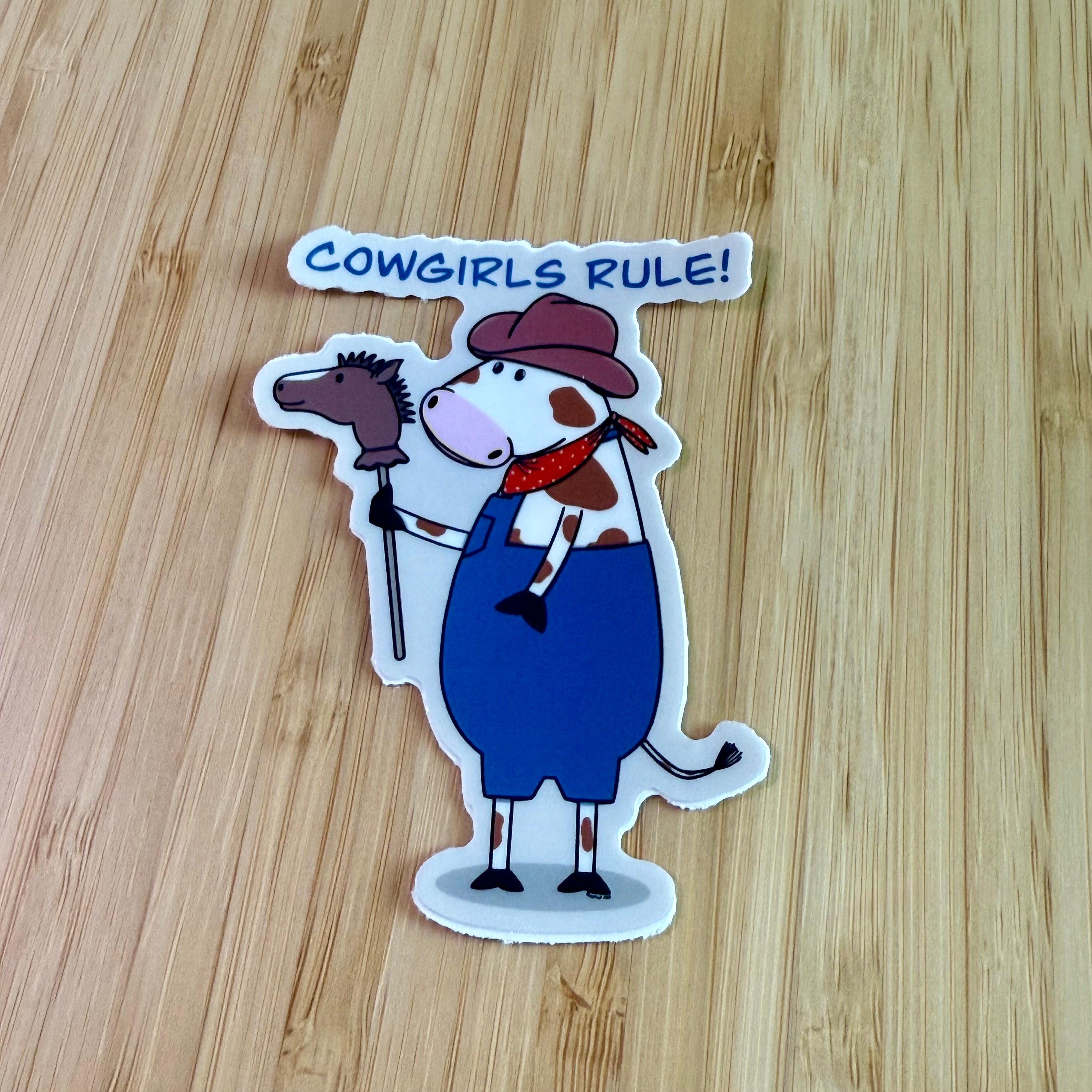 Cowgirl Bessie Cow Sticker