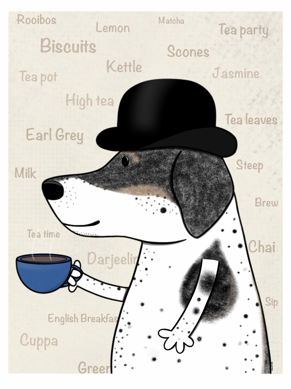 Tea dog print