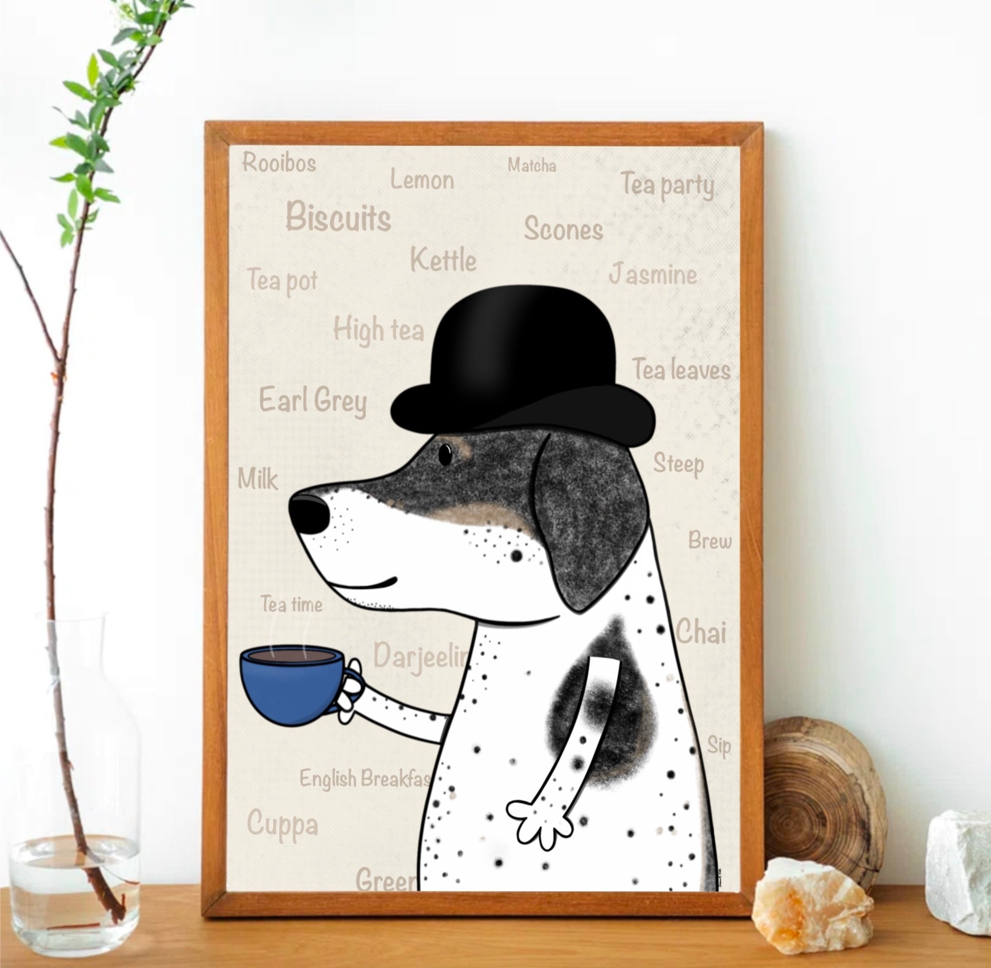 Tea dog print