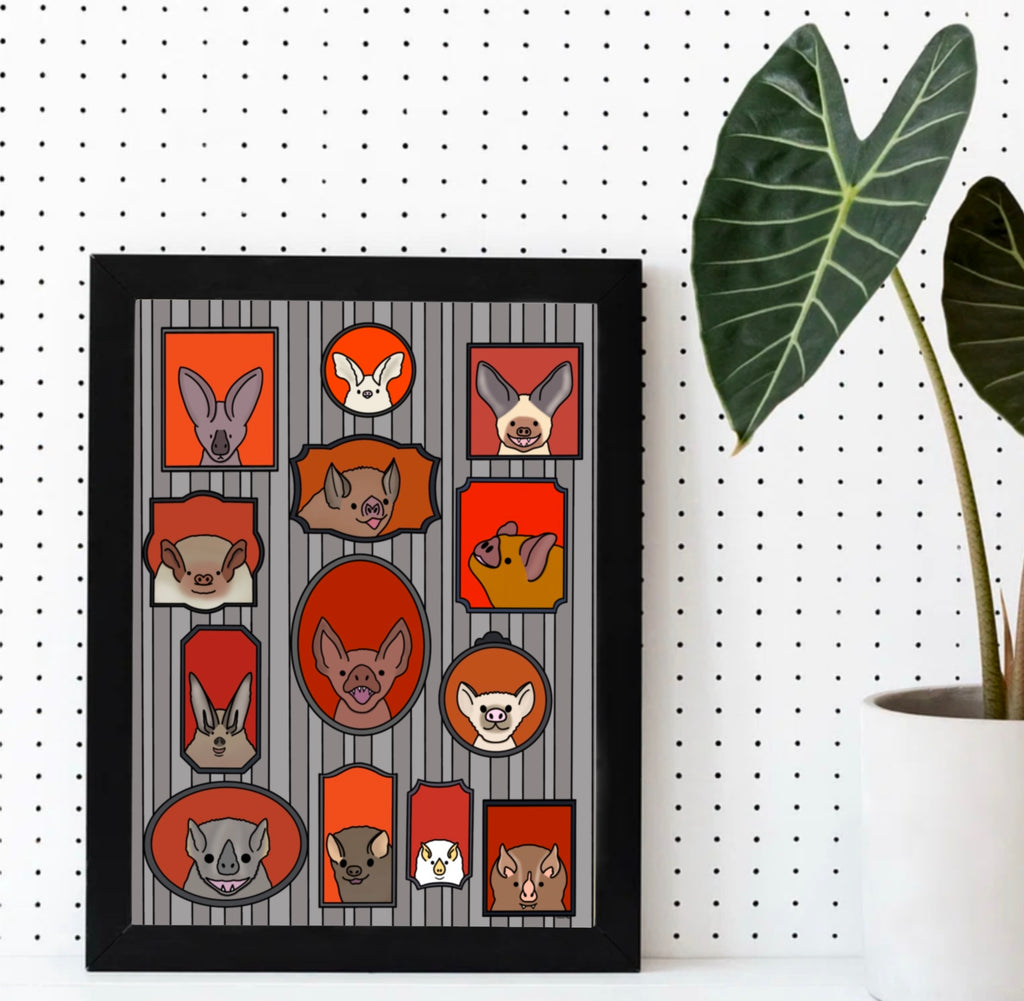Bat portraits print