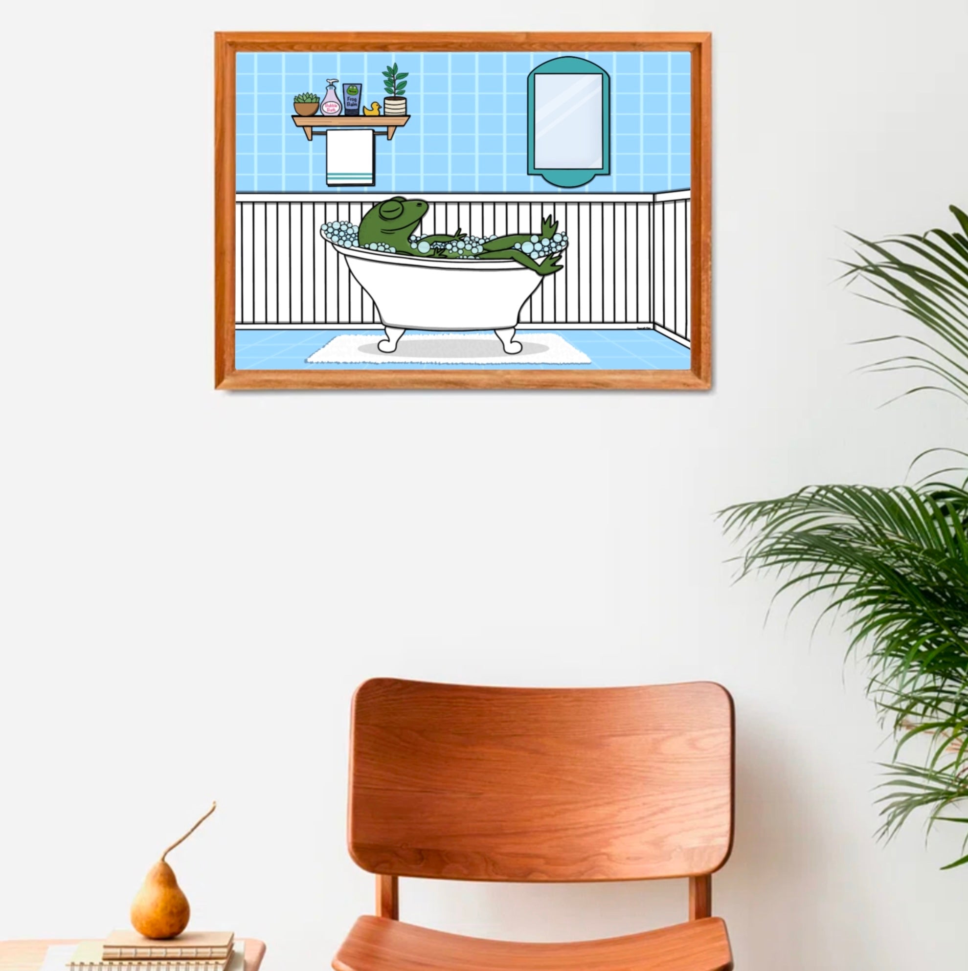 Bathing Frog Print