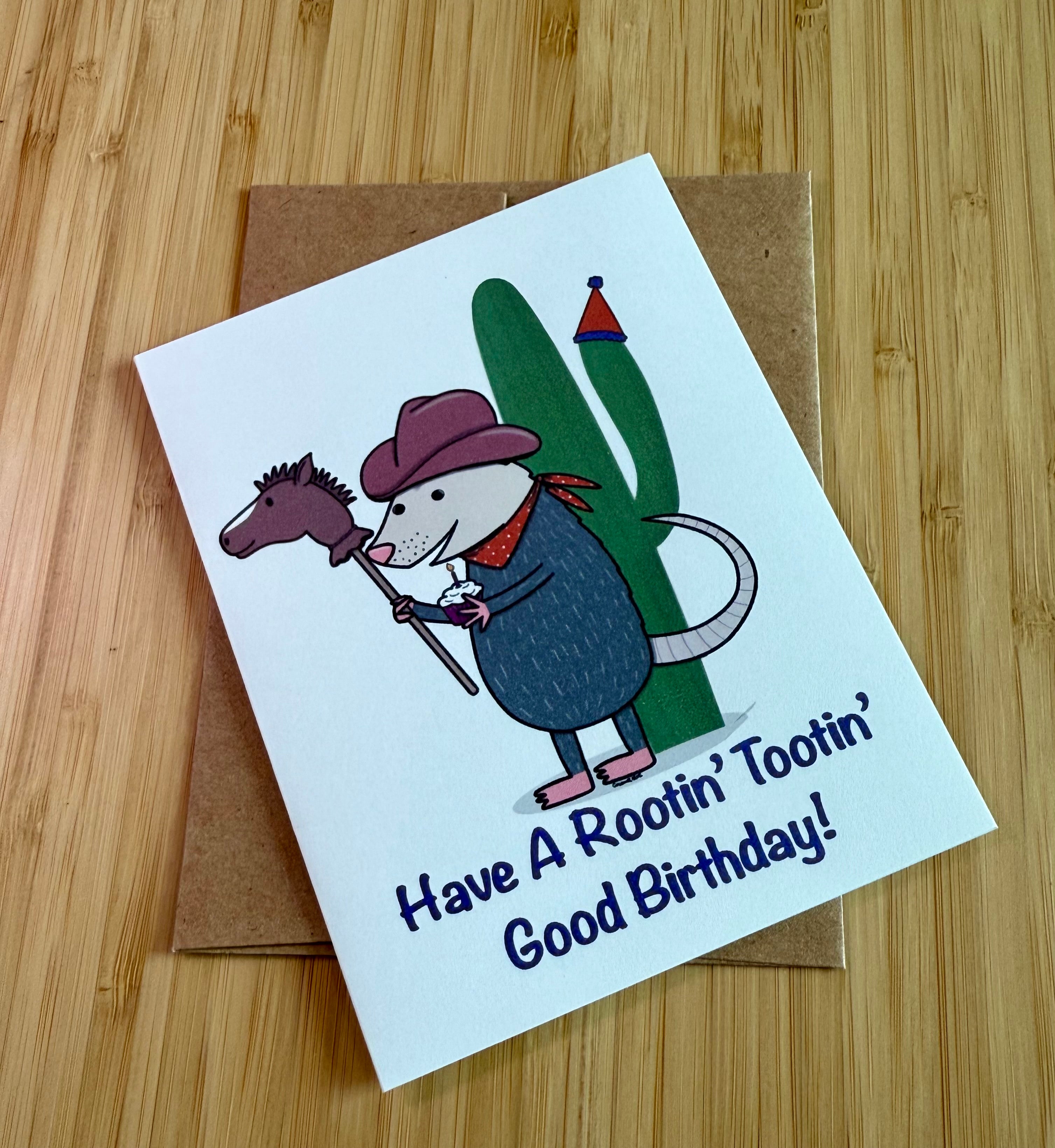 Rootin’ Tootin’ Opossum Card