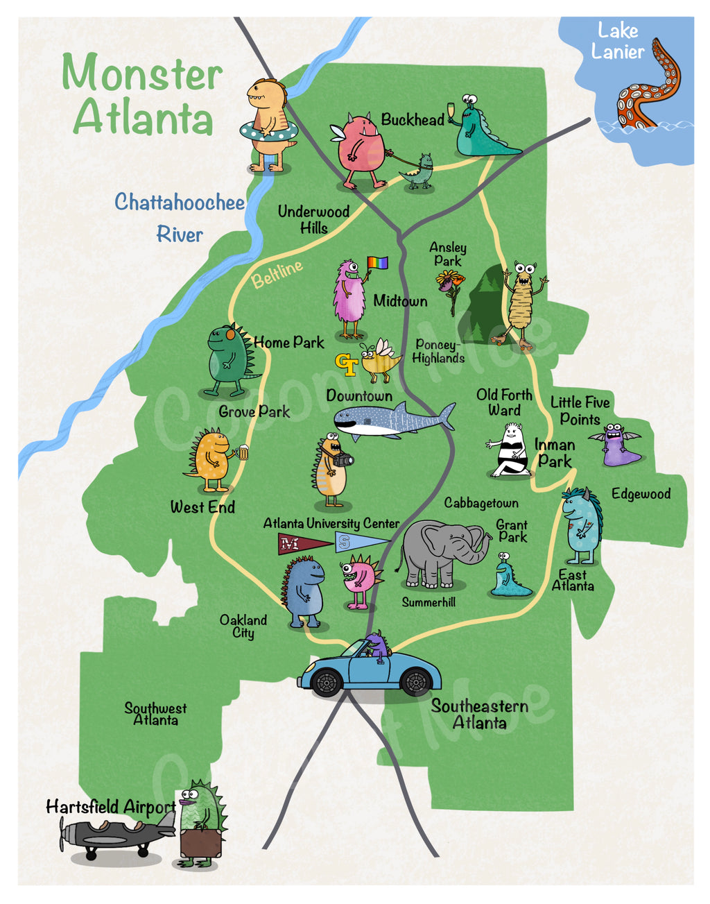 Monster Atlanta Print