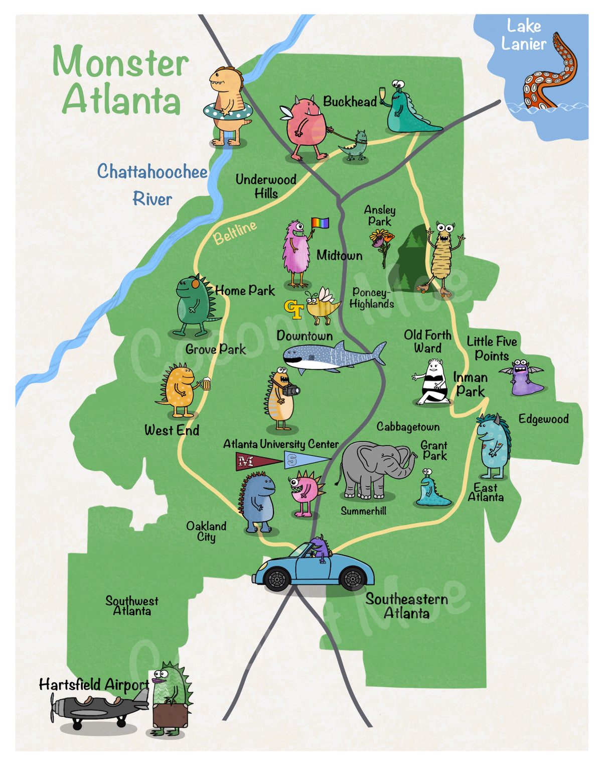Monster Atlanta Print