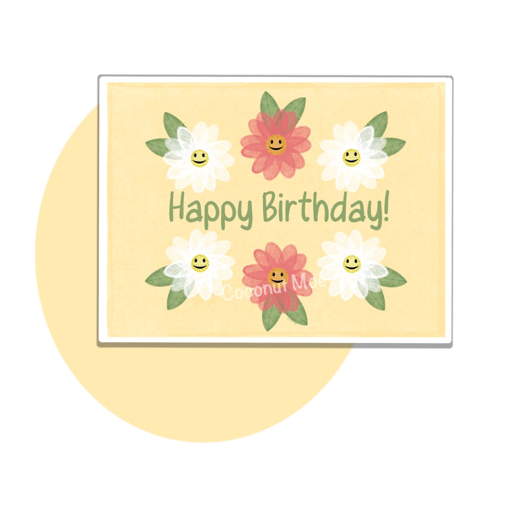 Happy Birthday Flowers Card
