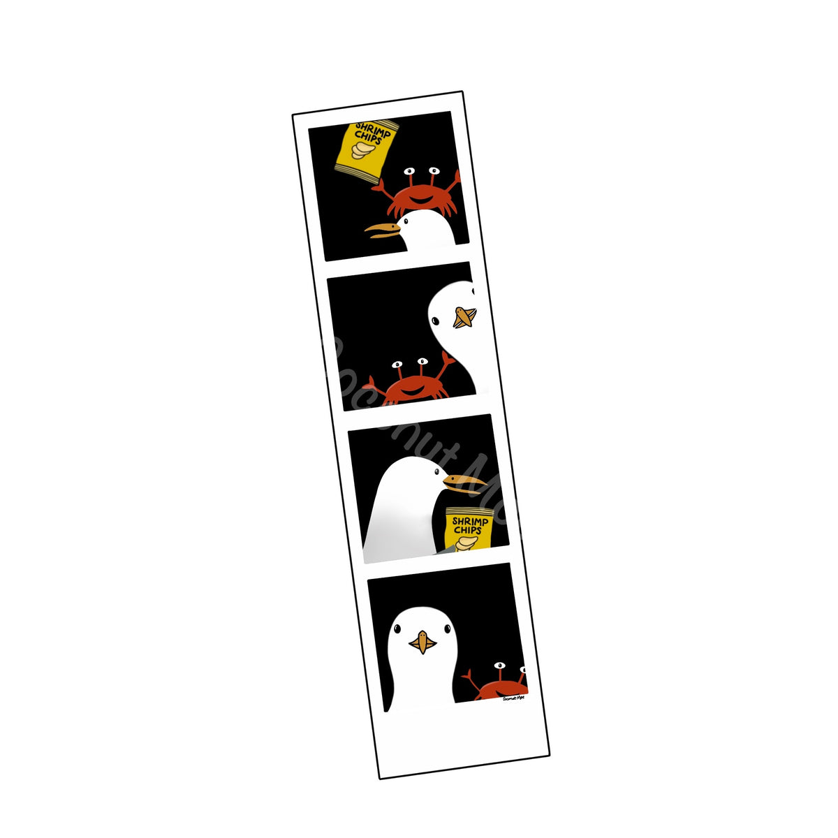Seagull and crab Photo Booth sticker