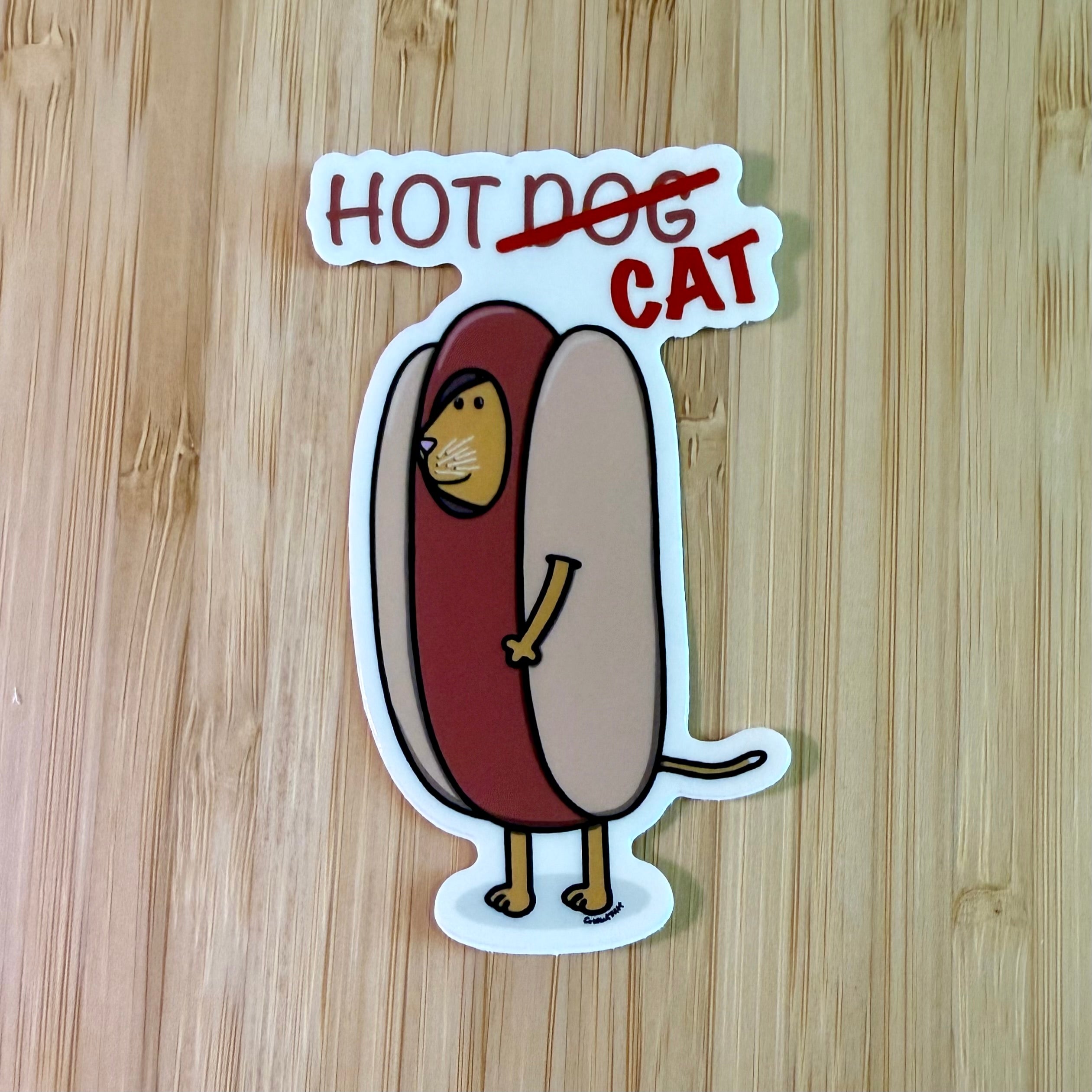 Hot Dog Cat Sticker