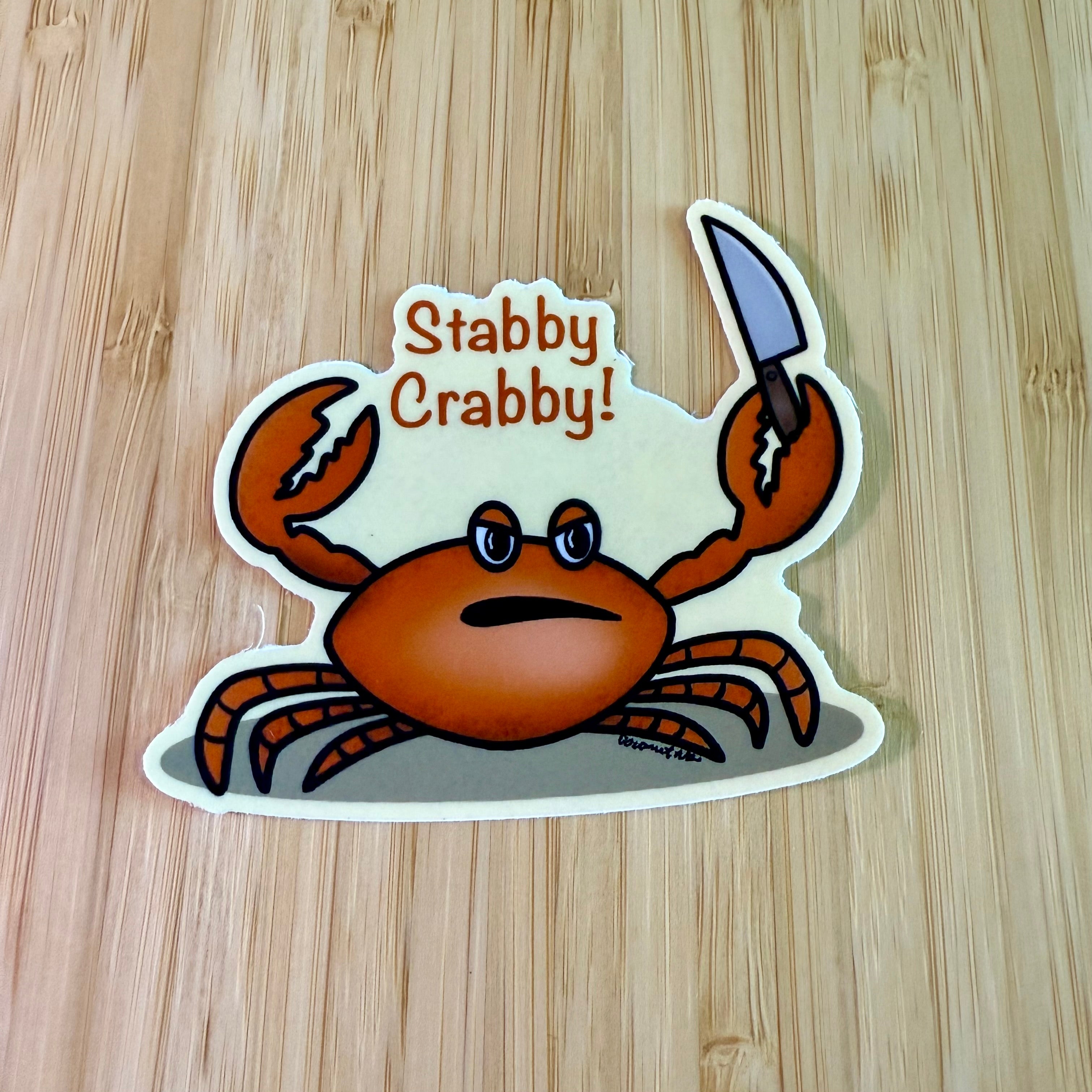 Stabby crabby sticker