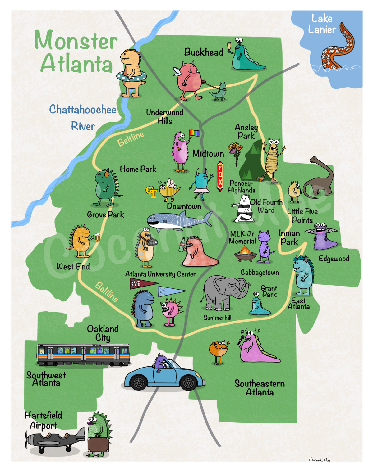 Monster Atlanta Print