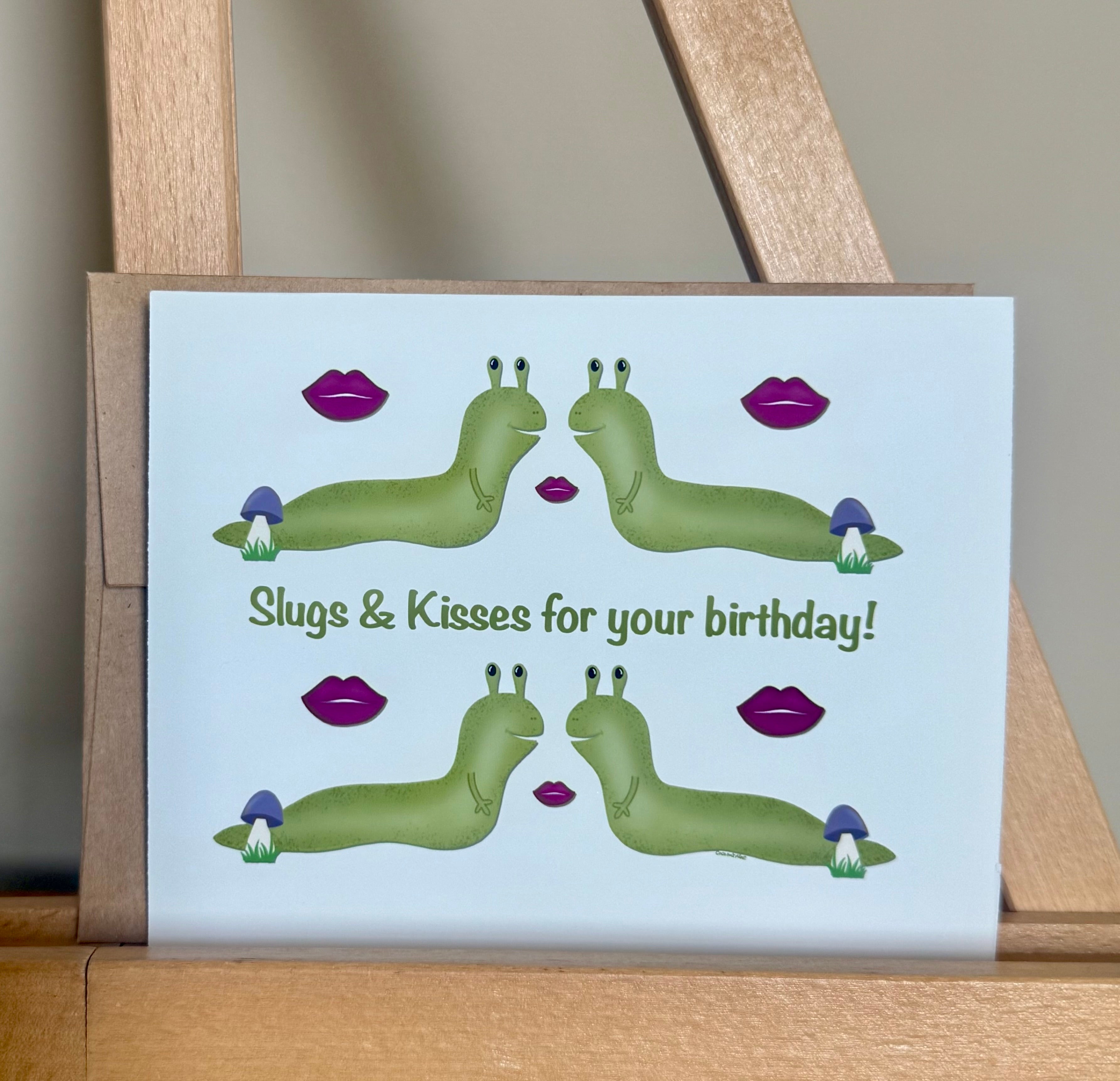 Slugs & Kisses Birthday Card