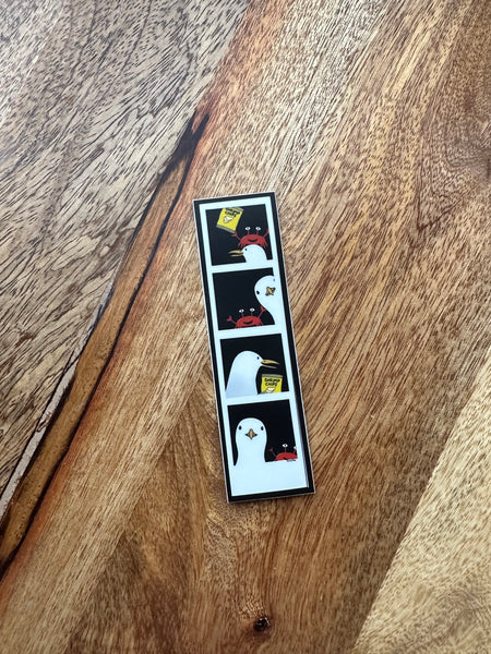 Seagull and crab Photo Booth sticker