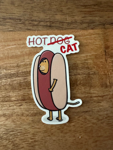 Hot Dog Cat Sticker