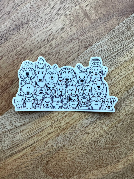 Cats & Dogs Group Sticker