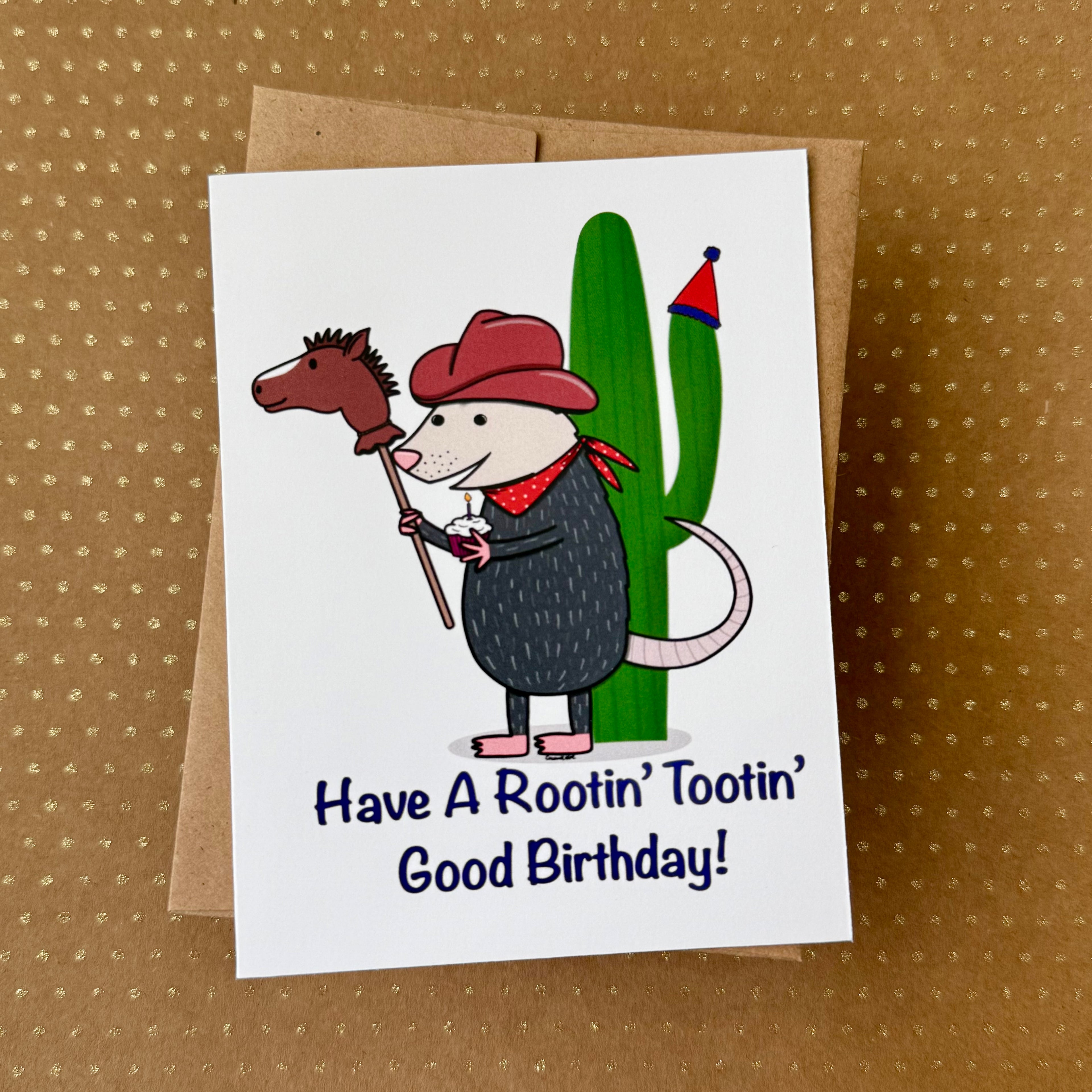 Rootin’ Tootin’ Opossum Card
