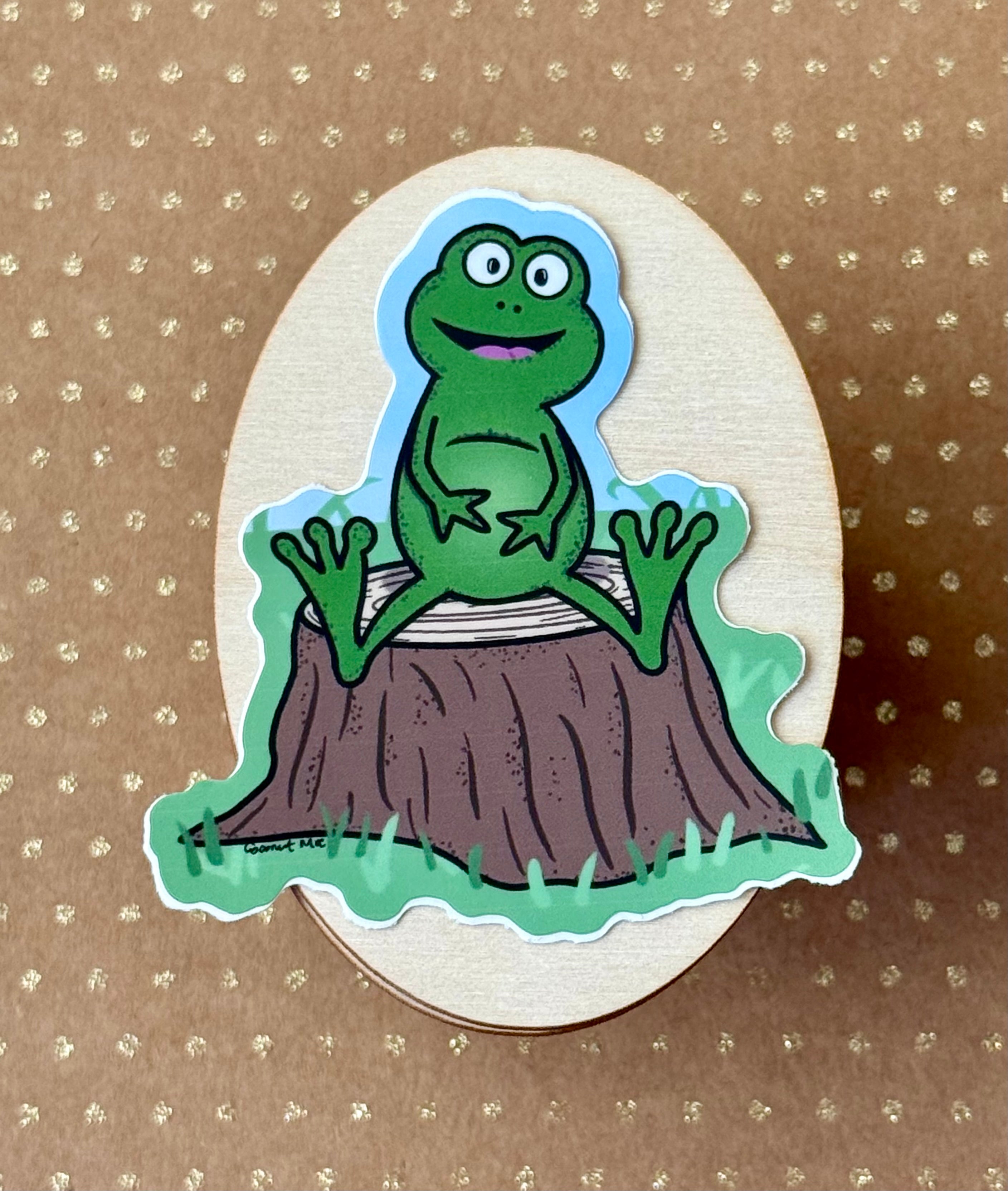 Happy Frog Vinyl Sticker