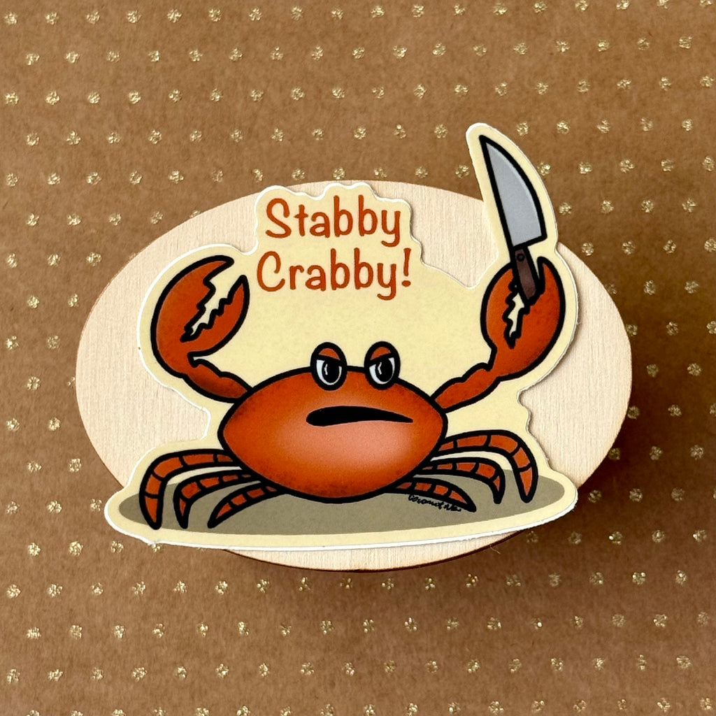 Stabby crabby sticker