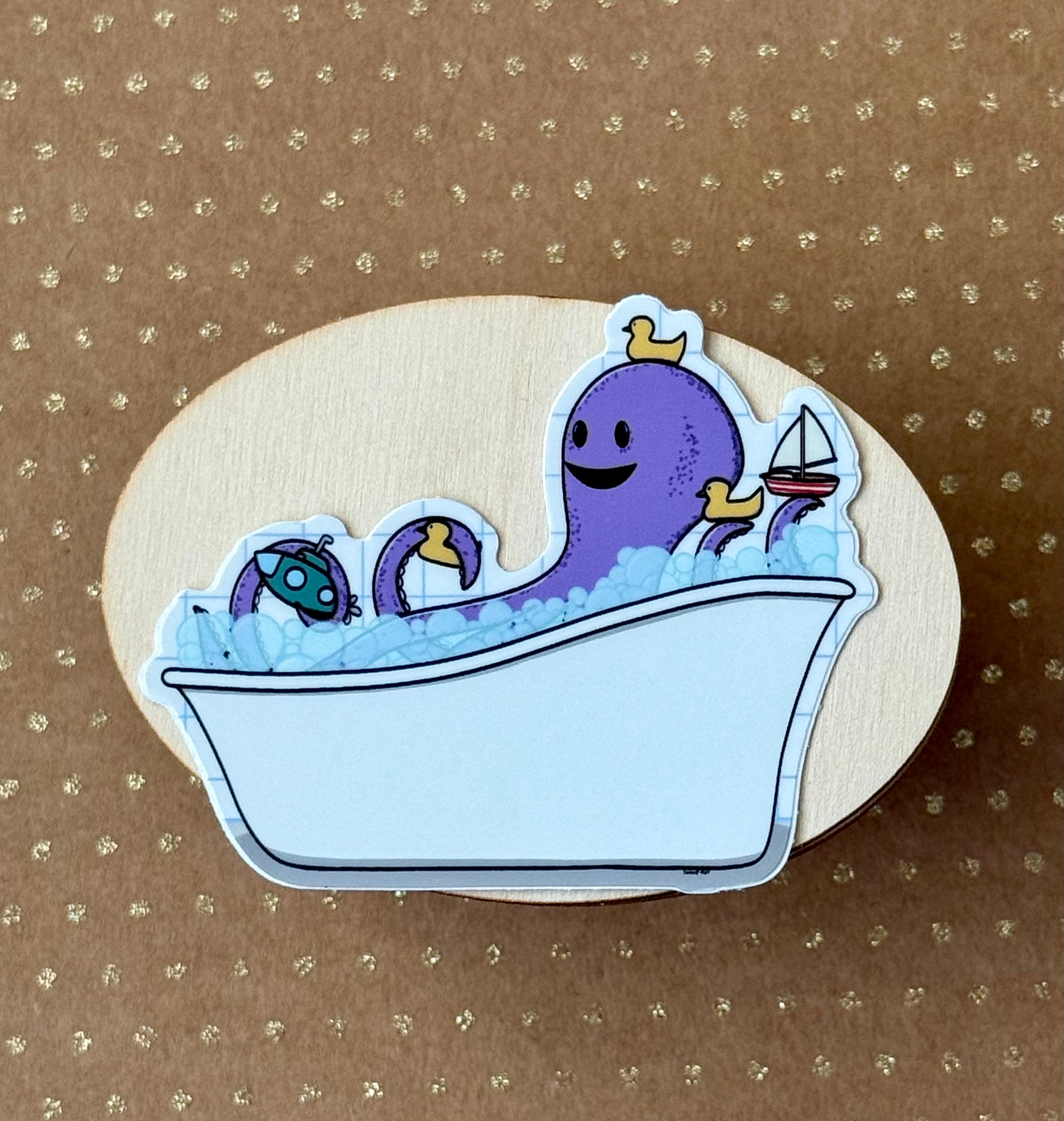 Bath time Octopus Sticker