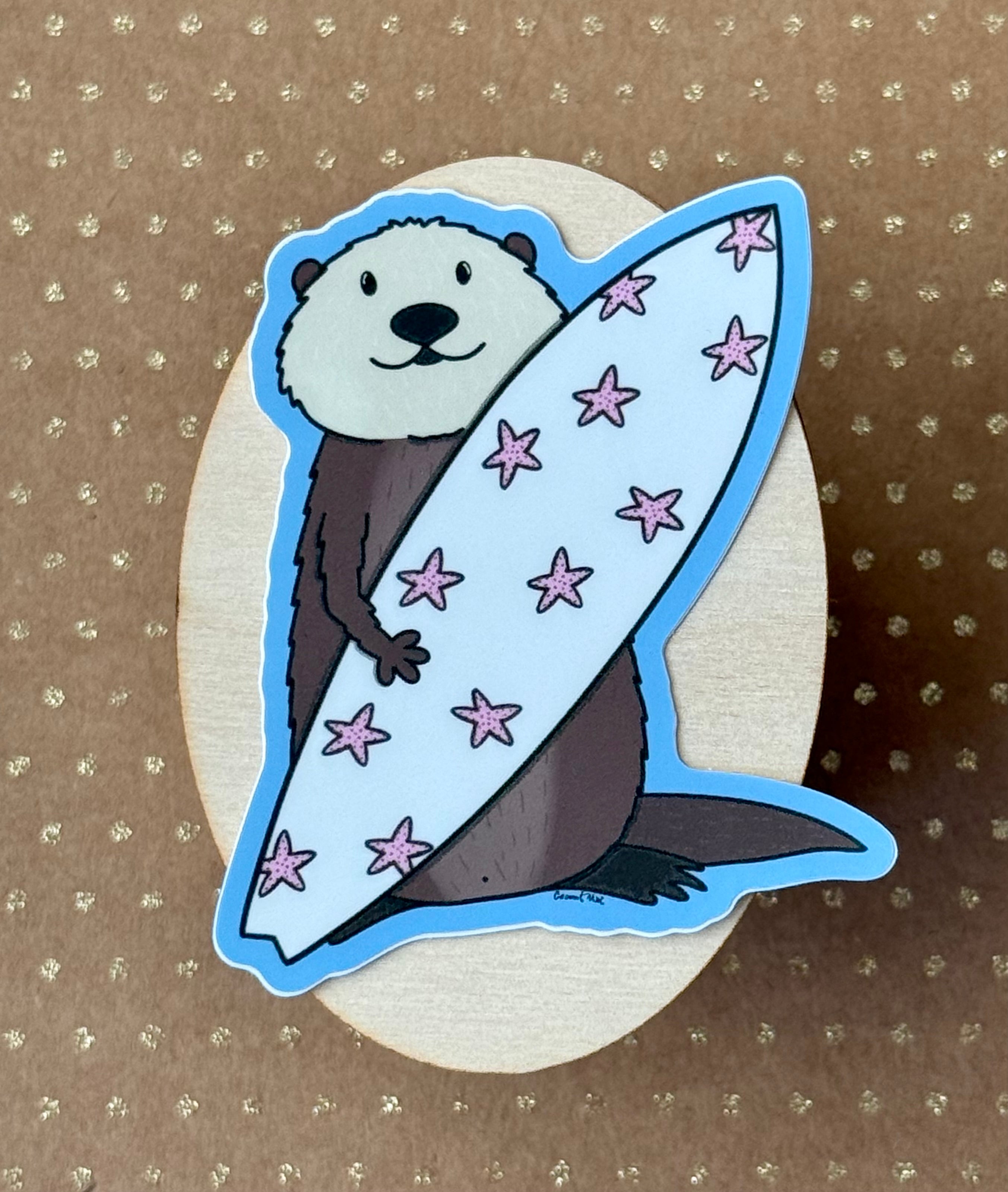 Surfing Otter sticker