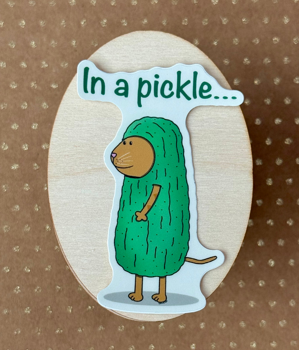 In a pickle cat sticker