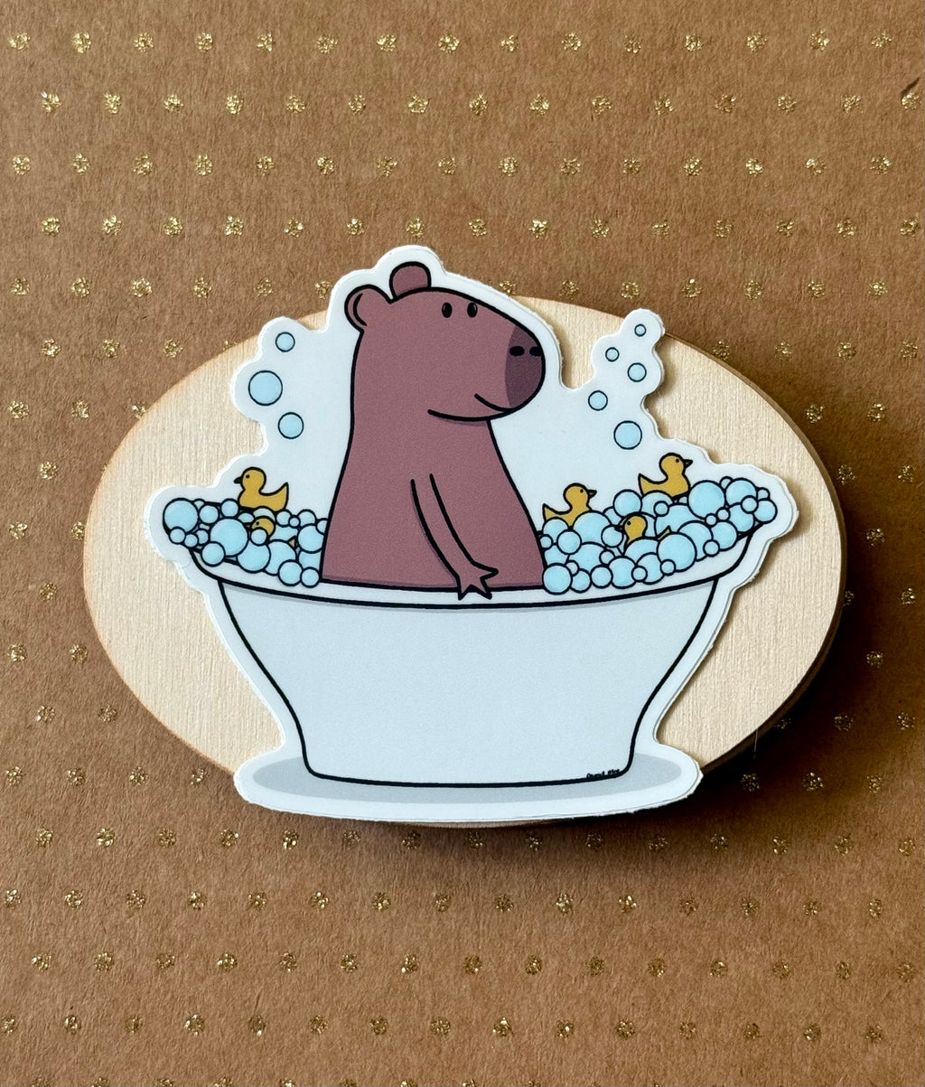Bathtub Capybara Sticker
