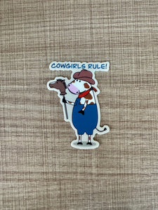 Cowgirl Bessie Cow Sticker